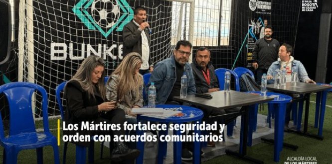 Mesa de trabajo con comerciantes de la localidad de Los Mártires