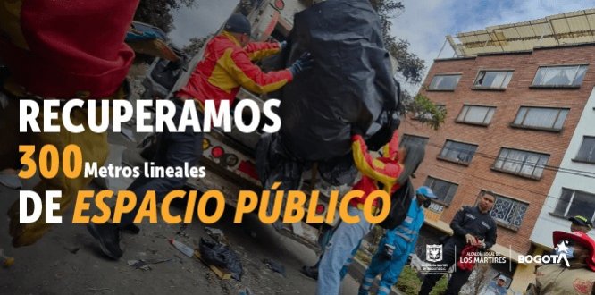 Foto de jornada de recuperación del espacio público en el barrio Santa  Fe