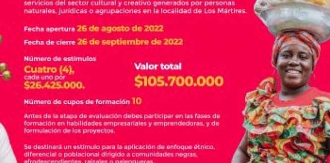 Es Cultura Local, en su tercera edición, entregará más de 1.063 millones para beneficiar a creadores y emprendedores de Los Mártires, Santa Fe y La Candelaria Es Cultura Local, en su tercera edición, entregará más de 1.063 millones para beneficiar a creadores y emprendedores de Los Mártires, Santa Fe y La Candelaria